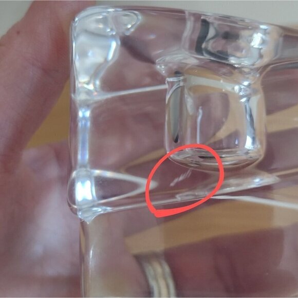 Set Of Orrefors Sweden Crystal Clear Glass Taper Candle Holders Geometric Cubes - Picture 11 of 13